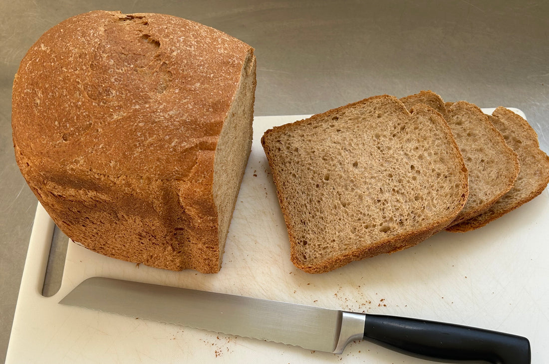 Wheat/spelt large loaf baked in oven or breadmaker